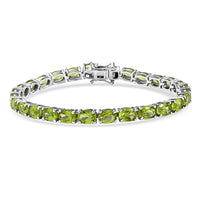 D'Joy Hebei Peridot Vines in Garden Bracelet in Rhodium Over Sterling Silver (8.00 In) 21.50 ctw