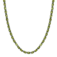 D’Joy Hebei Peridot 35.25 ctw Vine in Garden Necklace in Rhodium Over Sterling Silver 18 Inches