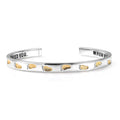 EverTrue Footsteps Cuff Bracelet in 18K YG Plated and Platinum Bond (7.25 In) - Sticky add to cart bar