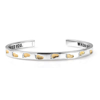 EverTrue Footsteps Cuff Bracelet in 18K YG Plated and Platinum Bond (7.25 In)