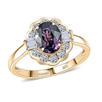 AAA Lavender Spinel and G-H SI Luxuriant Lab Grown Diamond 2.00 ctw Ring in 10K Yellow Gold