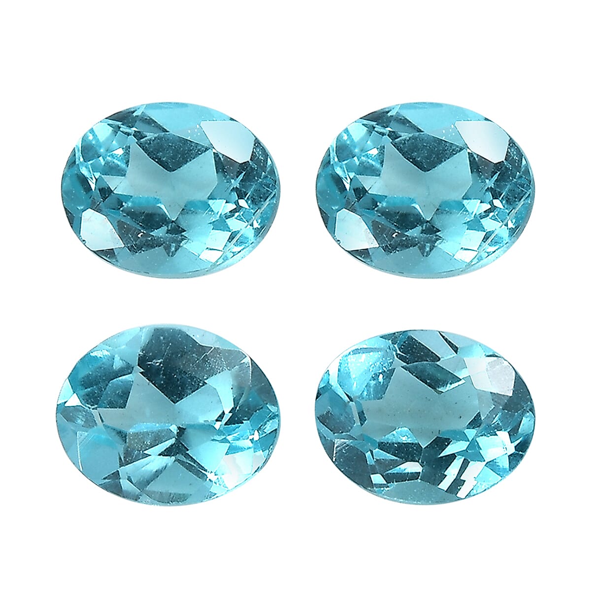 Set of 4 AA Blue Apatite (Ovl 5x4 mm) 1.53 ctw Loose Gemstone