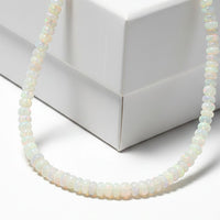 Certified and Appraised Iliana AAA Ethiopian Welo Opal 62.00 ctw Beaded Necklace in 18K White Gold 18-20 Inches