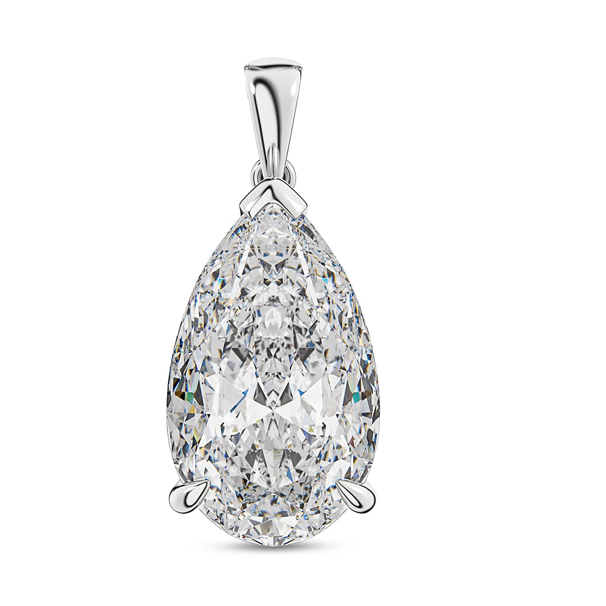 Luxuriant Lab Grown Diamond 10.00 ctw E-F VS Pendant in Rhodium Over Sterling Silver