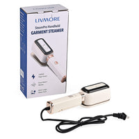 Livmore White Compact Handheld Steamer with Dual Adjustable Steam Modes and 60ml Water Tank (1000W, 100-120V, 220-240V, 50/60Hz)