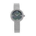 Classic Succession Simulated Diamond Swiss Movement Opal Dial Watch in Platinum Over Copper 1.20 ctw - Sticky add to cart bar