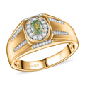 D'Joy Ambanja Demantoid Garnet, Moissanite Mens Ring in 18K Vermeil YG Over Sterling Silver (Size 10.0) 1.00 ctw - Sticky add to cart bar
