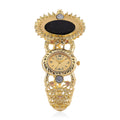 Strada Coffee Cameo and Multi Color Crystal Japanese Movement Bangle Watch in Goldtone 8.00 ctw - Sticky add to cart bar