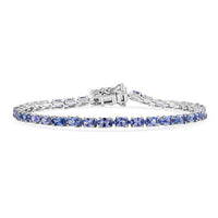 D'Joy Tanzanite 8.00 ctw Bracelet in Rhodium Over Sterling Silver (7.50 In)
