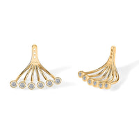 Luxuriant Lab Grown Diamond G-H SI 0.20 ctw Earrings Jacket in Rhodium Over Sterling Silver