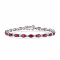 D’Joy Niassa Ruby (FF), White Zircon Bracelet in Rhodium Over Sterling Silver (7.25 In) 14.65 ctw - Sticky add to cart bar