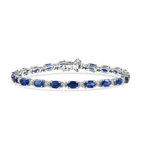 D’Joy Niassa Ruby (FF), White Zircon Bracelet in Rhodium Over Sterling Silver (7.25 In) 14.65 ctw