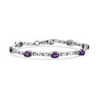 EverTrue African Amethyst Bracelet in Stainless Steel (7.00 In) 3.70 ctw