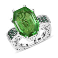 EverTrue Chartreuse Quartz (Triplet) and Signity Rainforest Topaz 14.60 ctw Ring in Platinum Bond (Size 10.0) - Sticky add to cart bar