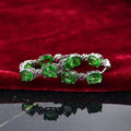 EverTrue Chartreuse Quartz (Triplet) and Lab Created Ruby 14.50 ctw Floral Hoop Earrings in Platinum Bond - Sticky add to cart bar