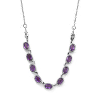 EverTrue African Amethyst Necklace (18 Inches) in Stainless Steel 3.90 ctw