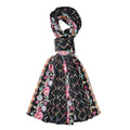 Tamsy Floral Embroidery Polyester Scarf - Sticky add to cart bar