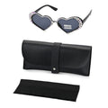 Gray Heart Shape UV400 Sunglasses with Black Artificial Crystal Frame - Sticky add to cart bar