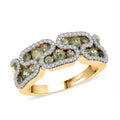 D'Joy Premium Ambanja Demantoid Garnet and Moissanite 1.90 ctw Serpent Garden Ring in 18K Vermeil Yellow Gold Over Sterling Silver (Size 6.0) - Sticky add to cart bar