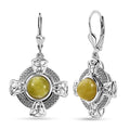 D'Joy Connemara Marble 4.75 ctw Irish Line of Faith Celtic Cross Earrings in Platinum Over Sterling Silver - Sticky add to cart bar