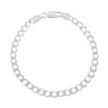 Italian Flat Cuban Chain Bracelet in Sterling Silver (7.00 In) 5.6 Grams - Sticky add to cart bar