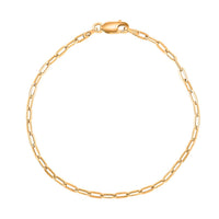 Made In Italian 14K YG Over Sterling Silver Paper Clip Chain Bracelet (7.00 In) 1.75 Grams