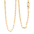 Made In Italian 14K YG Over Sterling Silver Paper Clip Chain Necklace 3.40 Grams 16 Inches - Sticky add to cart bar