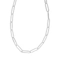 Made In Italy Sterling Silver Paper Clip Chain Necklace (20 Inches) (5.9 g) - Sticky add to cart bar