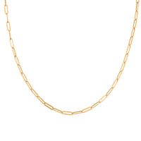 Made In Italy 14K YG Over Sterling Silver Paper Clip Chain Necklace (22 Inches) (4.50 g)