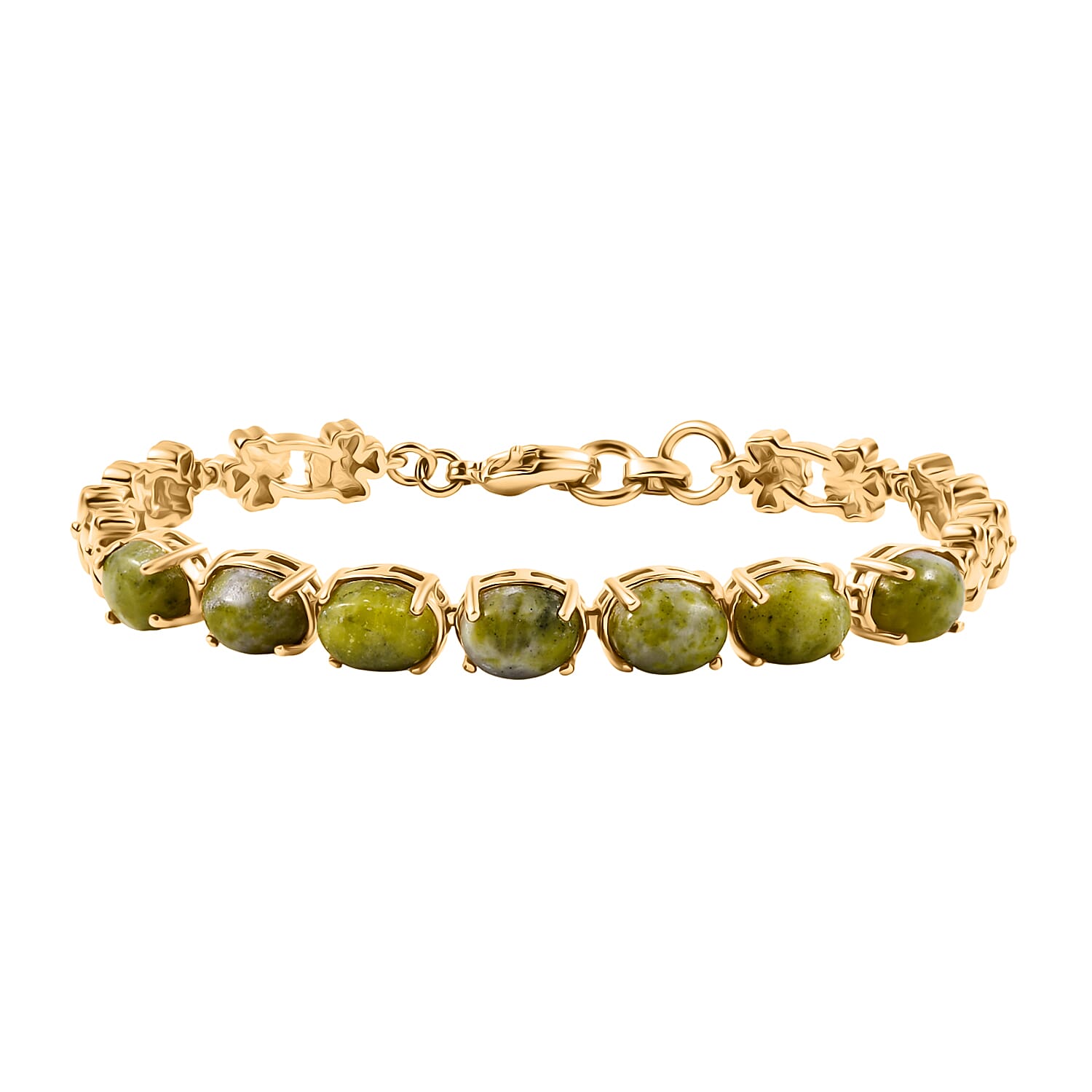 EverTrue Connemara Marble 9.35 ctw Bracelet in 18K YG Plated (7.25 In)