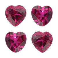 Set of 4 Lab Created Ruby (Hrt 4 mm) 1.14 ctw Loose Gemstone