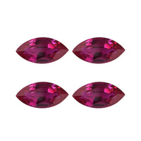 Set of 4 Lab Created Ruby (Mrq 7x3.5 mm) 1.70 ctw Loose Gemstone