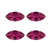 Set of 4 Lab Created Ruby (Mrq 8x4 mm) 2.11 ctw Loose Gemstone