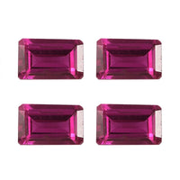 Set of 4 Premium Lab Created Ruby (Oct 5x3 mm) 1.56 ctw Loose Gemstone