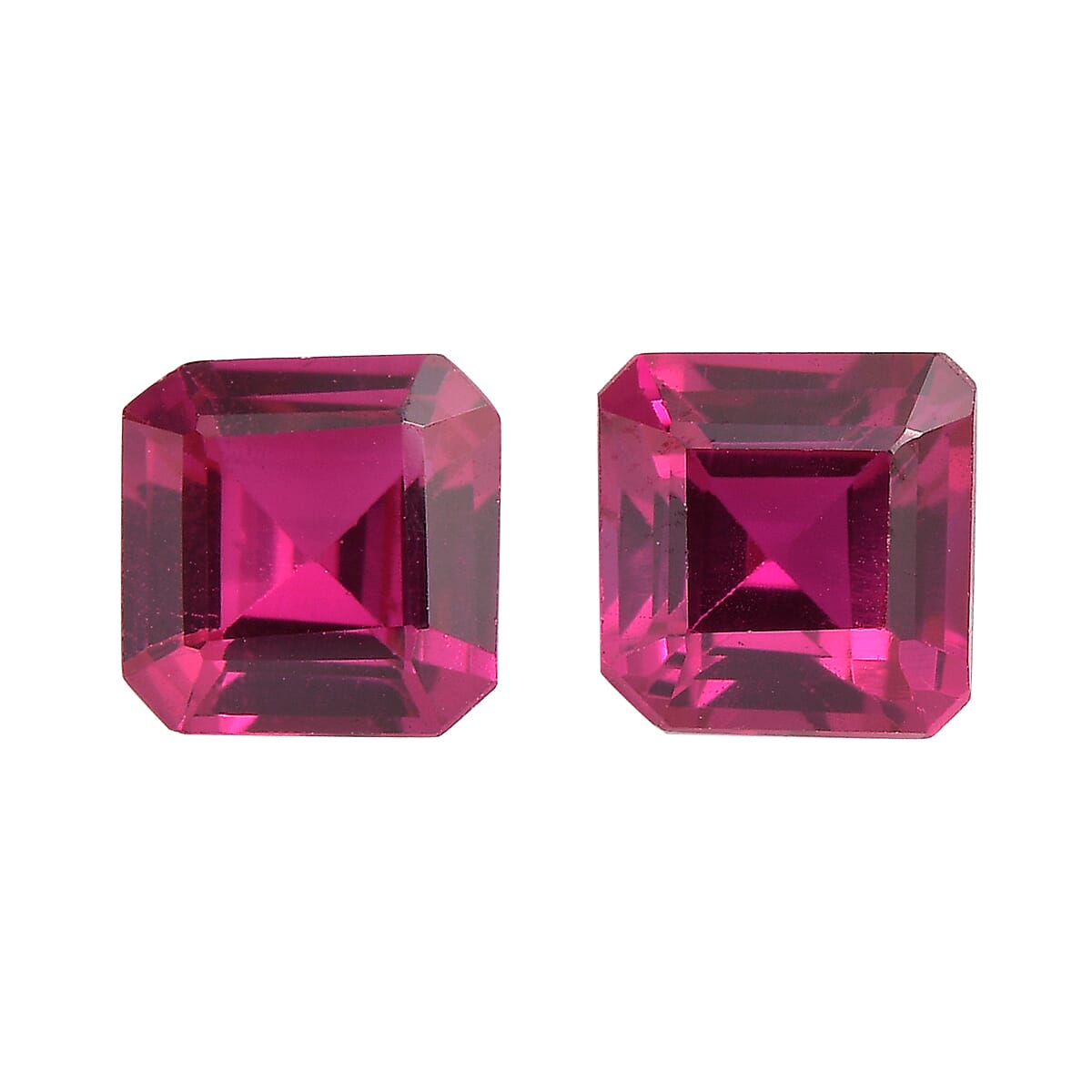 Set of 2 Lab Created Ruby (Oct 5x5 mm) 1.43 ctw Loose Gemstone