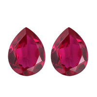 Set of 2 Lab Created Ruby (Pear 9x7 mm) 3.23 ctw Loose Gemstone