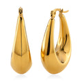 Oval Hoop Earrings in ION Plated YG Stainless Steel - Sticky add to cart bar