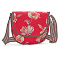 Tamsy Peach Eye Catching Floral Print Cotton Sling Bag with Magnetic Flap Clouser (8.5"x9") - Sticky add to cart bar