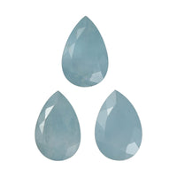 Milky Aquamarine Set of 3 (Pear 9x6 mm) 3.32 ctw Loose Gemstone