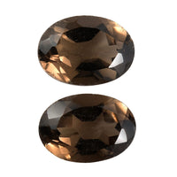 Set of 2 Brazilian Smoky Quartz (Oval 7x5 mm) 1.34 ctw Loose Gemstone