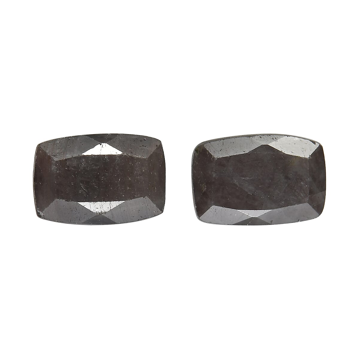 Set of 2 Silver Sapphire (Cush 6x4 mm) 1.24 ctw Loose Gemstone