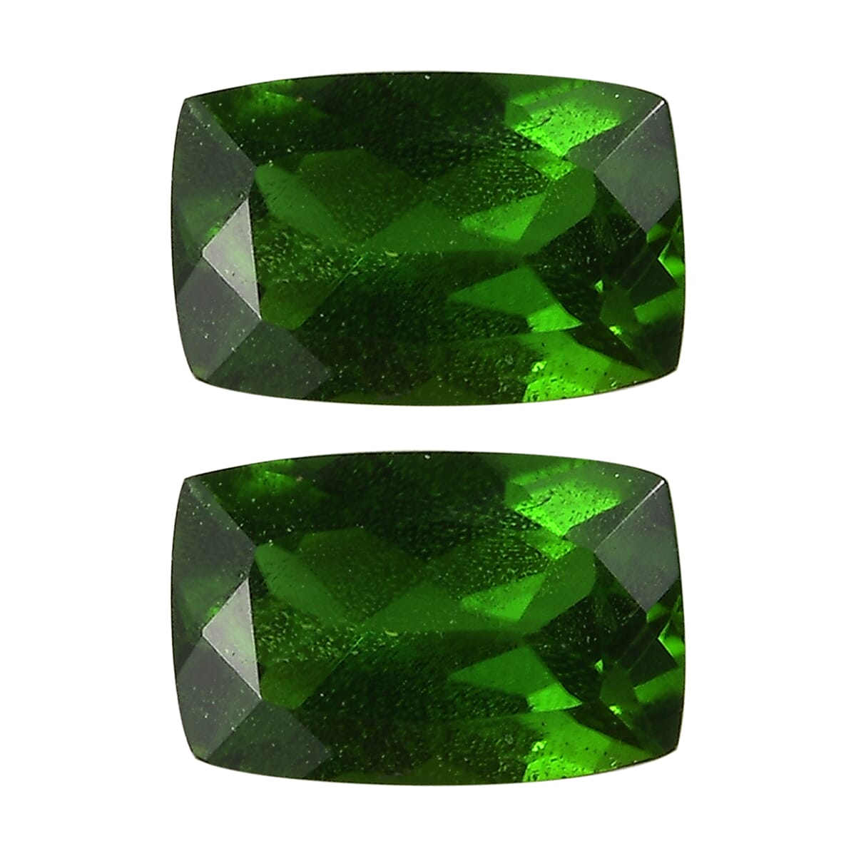 Chrome Diopside Set of 2 (Cush 6x4 mm) 1.08 ctw Loose Gemstone