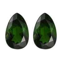 Chrome Diopside Set of 2 (Pear 8x5 mm) 1.70 ctw Loose Gemstone
