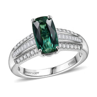 Certified & Appraised Rhapsody AAAA Santa Rosa Tourmaline and E-F VS Diamond 2.76 ctw Ring in 950 Platinum (Size 6.5) 6 Grams