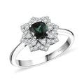 D'Joy Premium Santa Rosa Tourmaline and Moissanite 1.00 ctw Ring in Rhodium Over Sterling Silver (Size 10.0) - Sticky add to cart bar
