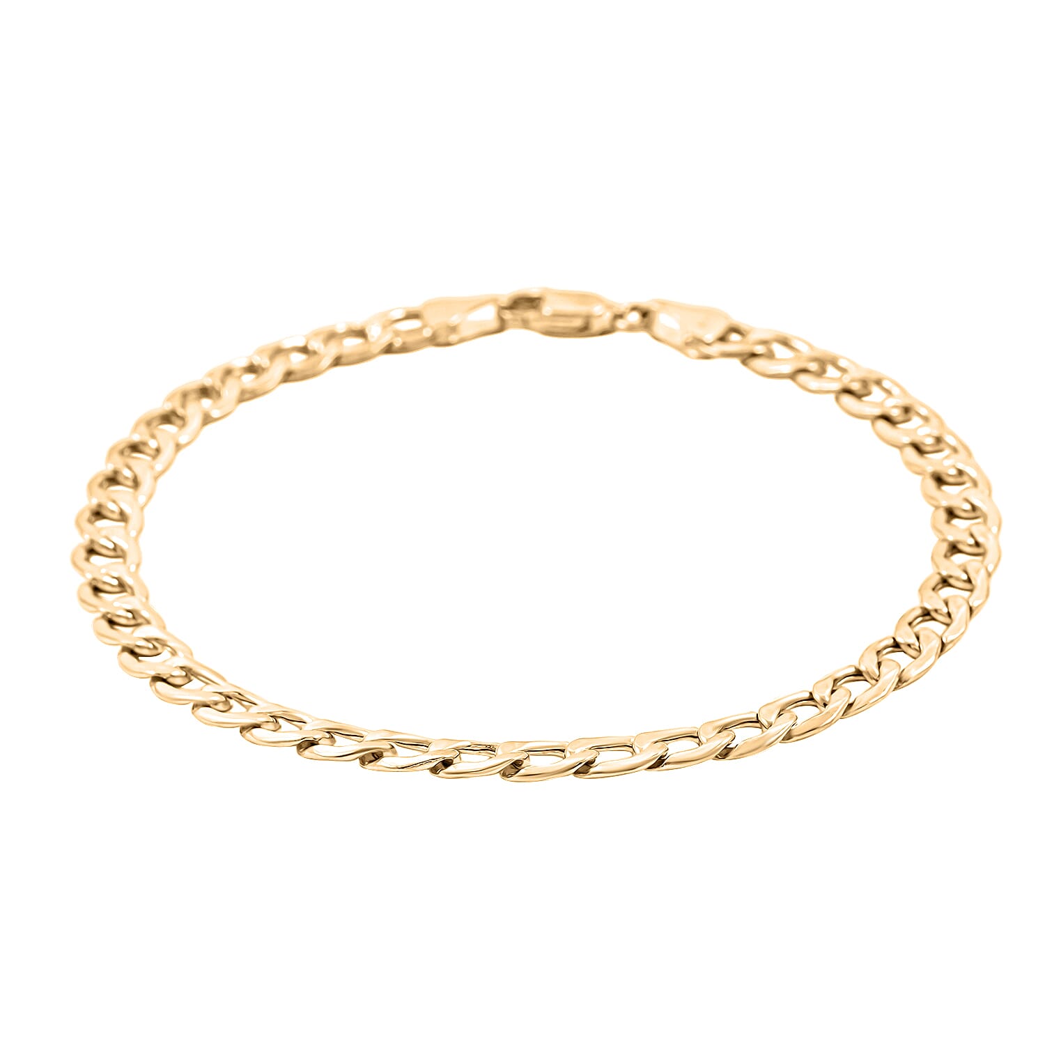 Diamond-cut Curb Chain Bracelet in 10K Yellow Gold (8.00 In) 3.90 Grams