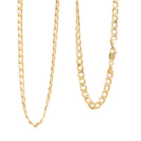 Diamond-cut Curb Chain Necklace in 10K Yellow Gold 10.1 Grams 22 Inches