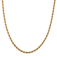Rope Chain Necklace in ION Plated YG Stainless Steel 18-20 Inches