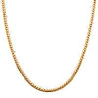 Flat Cuban Link Chain Necklace in ION Plated YG Stainless Steel 18-20 Inches