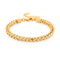 Criss Cross Chain Bracelet in ION Plated YG Stainless Steel (7-9In)